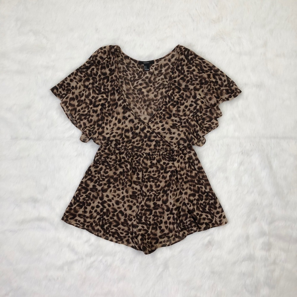 F21 Leopard Print Romper